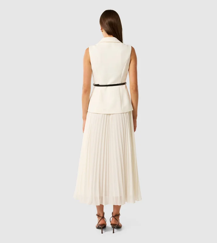 forever new  LANA Pleated Vest Maxi Dress for Women | Best Price UAE